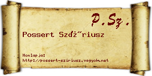 Possert Szíriusz névjegykártya